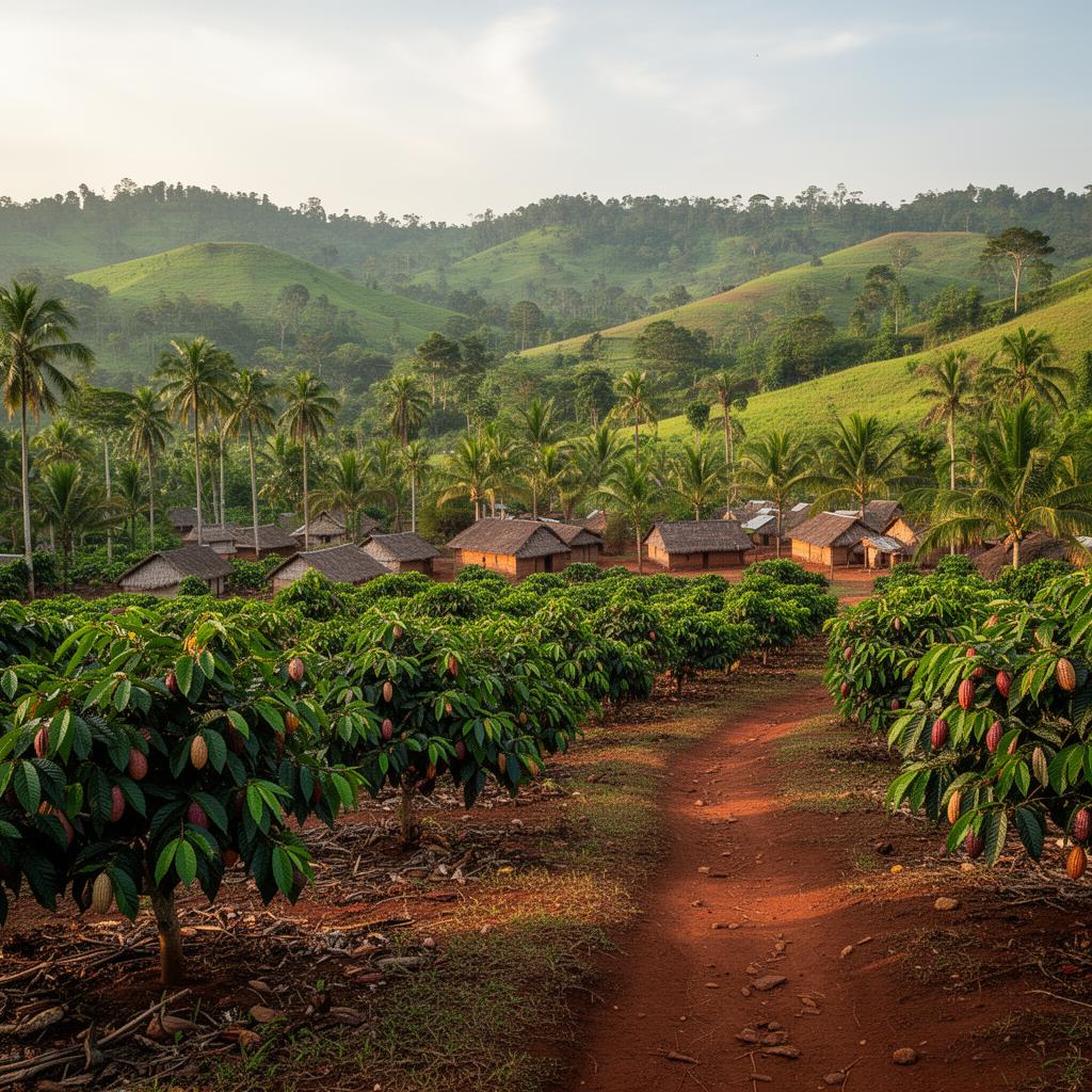 Cacao plantation in Kono District Sierra Leone